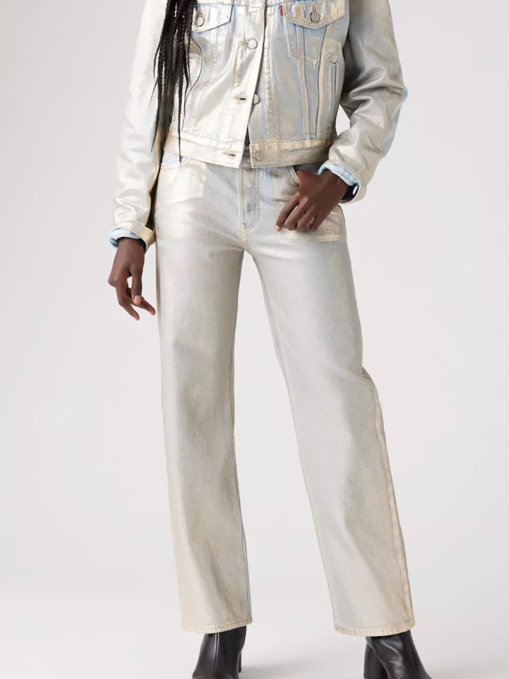 NWT Levi's 501 90's In Foil Optical Illusion